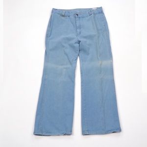 Vintage 70s Distressed Bell Bottom Jeans Wide Leg